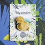 Inky Duckling Eco Wooden Pin Brooch, thumbnail 1 of 6