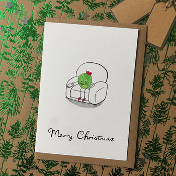 Funny Brussel Sprout Christmas Card, 2 of 2