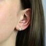 Sterling Silver Halo Heart Stud Earrings, thumbnail 7 of 11