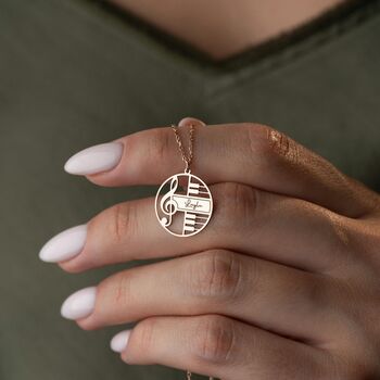Personalised Treble Clef Name Necklace, 5 of 10