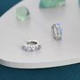 Sterling Silver Moonstone Huggie Hoops, thumbnail 2 of 12