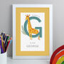 Personalised Animal Alphabet A4 White Framed Print, thumbnail 1 of 6