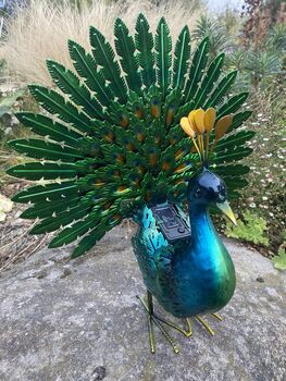 Light Up Metal Garden Peacock, 9 of 9