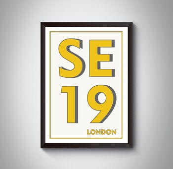Se19 Crystal Place, London Postcode Typography Print, 3 of 10