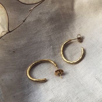 Sterling Silver And Gold Vermeil Oval Hoop Earrings, 3 of 8