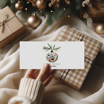 Scandi Bauble Christmas Money Wallet, 2 of 3