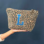Personalised Initial Leopard Print Makeup Bag, thumbnail 2 of 2