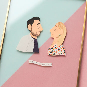 Custom Made Paper Cut Couple Portrait, 2 of 8