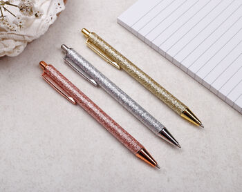 Rose Gold Glitter Ballpoint Pen With Black Ink, 5 of 5