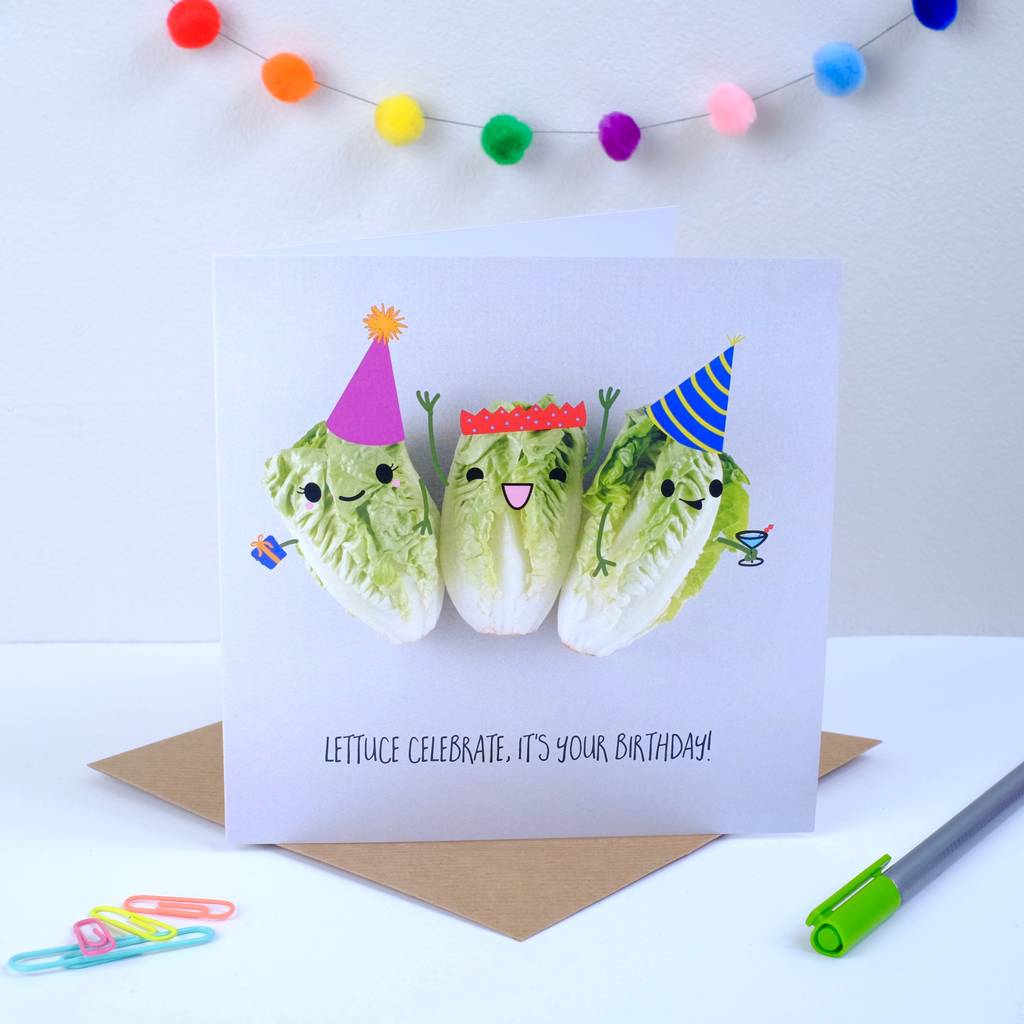 'Lettuce Celebrate' Birthday Card, 1 of 2