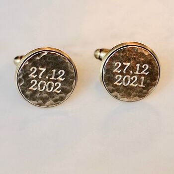 Hammered Solid Bronze Or Copper Cufflinks, 2 of 11