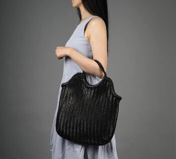 Hand Woven Hand Woven Tote Top Handle, 5 of 12