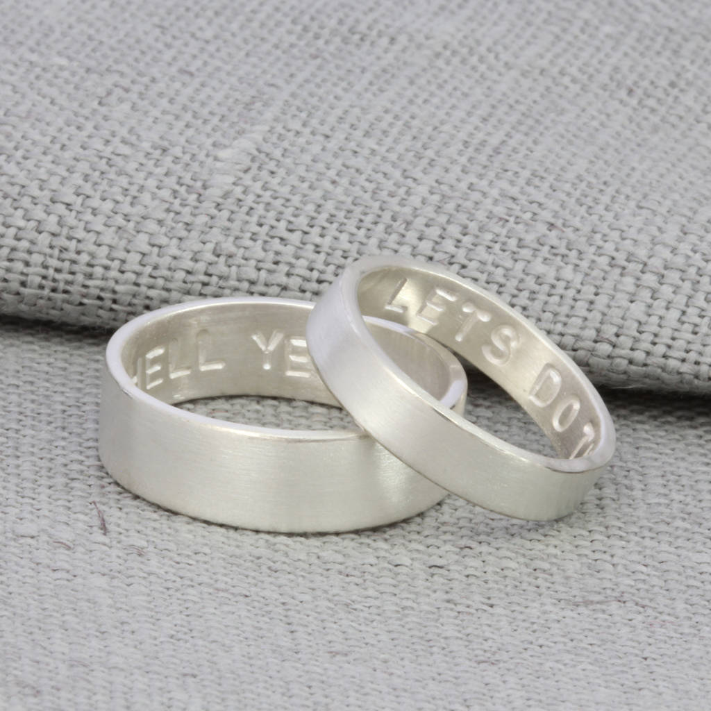Matching Personalised Silver Rings, 1 of 4