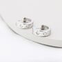 Sterling Silver Starburst Cz Thick Hoop Earrings, thumbnail 8 of 11