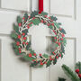 Hand Painted Holly And Red Berry Wooden Christmas Wreath, thumbnail 1 of 4