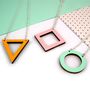 Geometric Cut Out Shape Wooden Eco Necklace, thumbnail 6 of 7