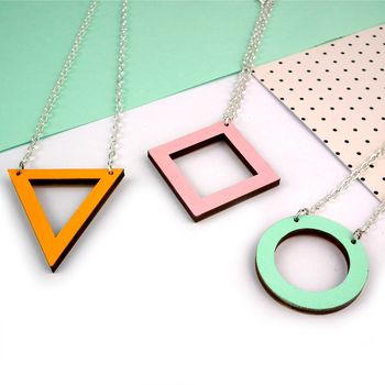 Geometric Cut Out Shape Wooden Eco Necklace, 6 of 7