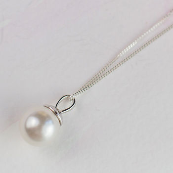 Pearl Pendant Necklace In Silver, 8 of 8