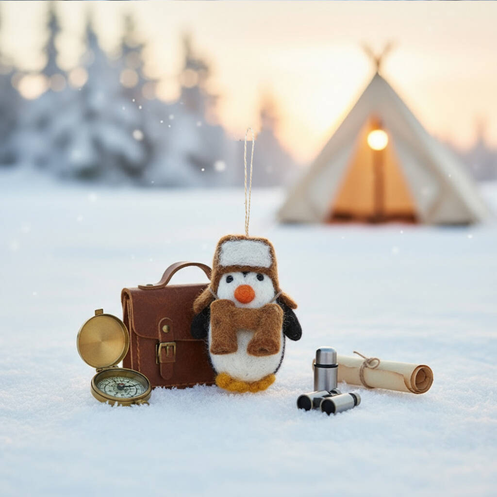 Handmade Felt Arctic Explorer Penguin, 1 of 4