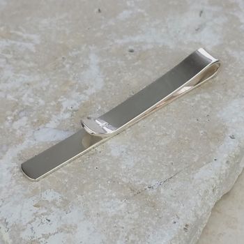 Timeless Sterling Silver Tie Slide With Decoration, 3 of 8