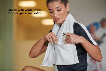 Personalised Embroidered Gym Towel With Zipped Pocket, 3 of 9