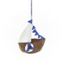 Handmade Felt Seaside Sailboat Hanging Decoration, thumbnail 2 of 3