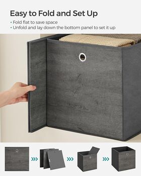 Six Pack Collapsible Storage Boxes With Handles, 8 of 10
