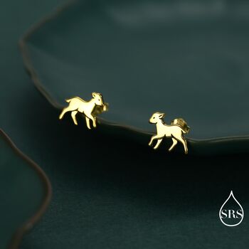 Baby Lamb Stud Earrings In Sterling Silver, 4 of 12