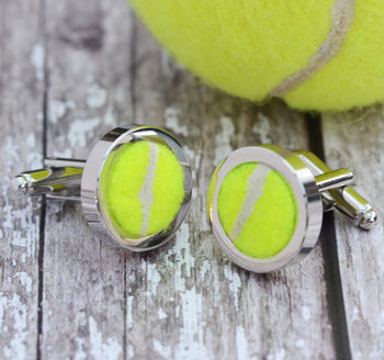 Genuine Tennis Ball Cufflinks, 2 of 2