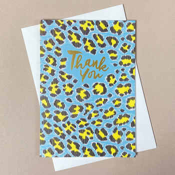 Eight Thank You Ikat Leopard Spot Note Cards Box Set, 3 of 10