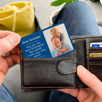 Personalised Photo Metal Wallet Card For Grandad, 3 of 4