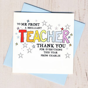 Personalised Teacher Thank You For Everything Card By Eggbert & Daisy