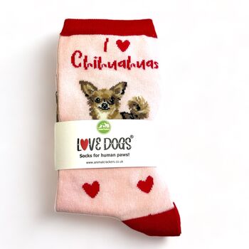 I Love Chihuahuas Socks Novelty Gift, 5 of 6