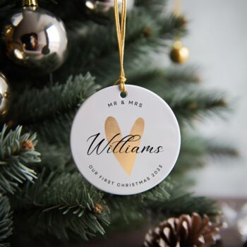 First Married Christmas Personalised Decoration, 7 of 8