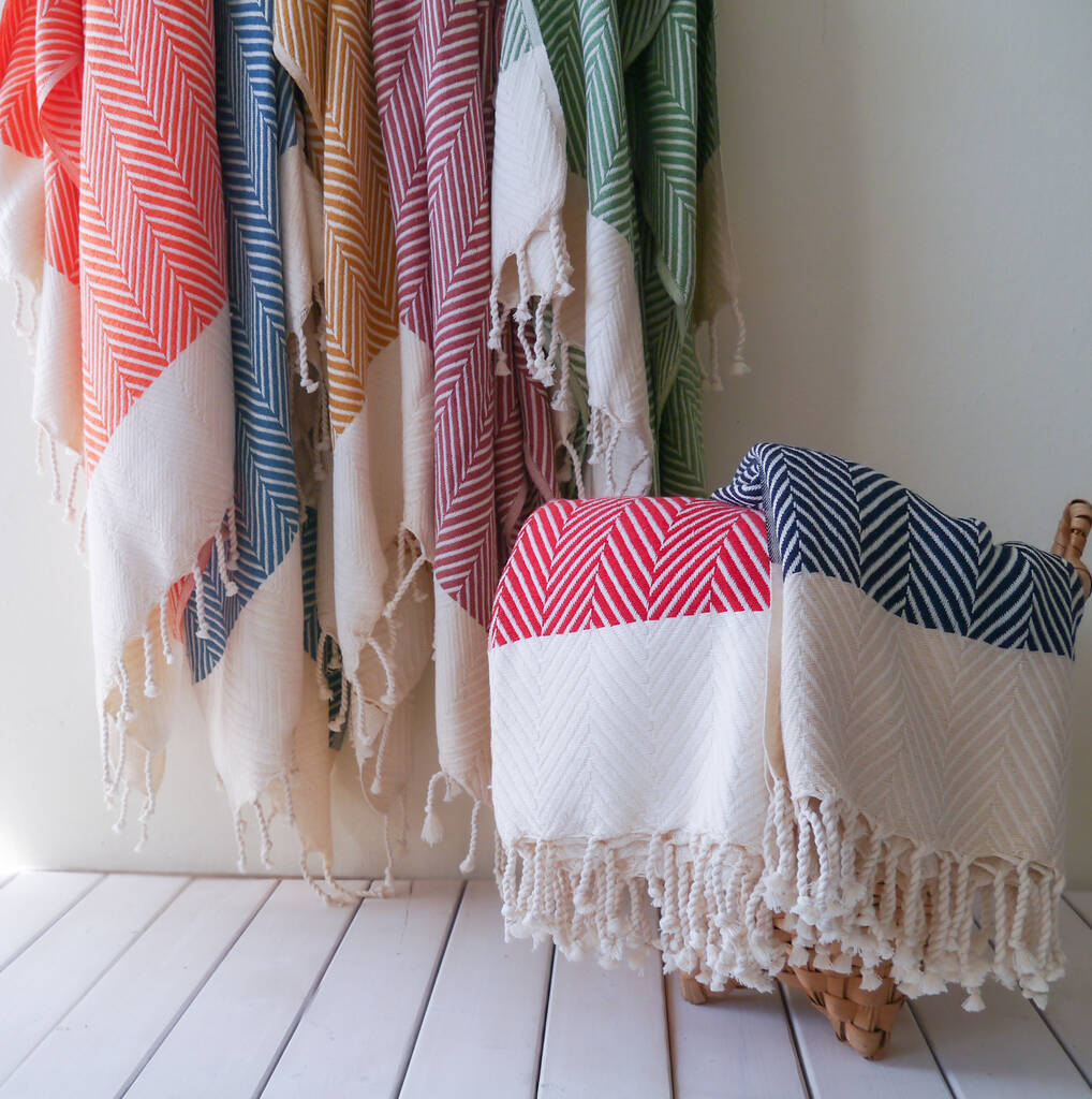 Herringbone Handloomed Soft Throw, Personalised Gift By Living Roots ...