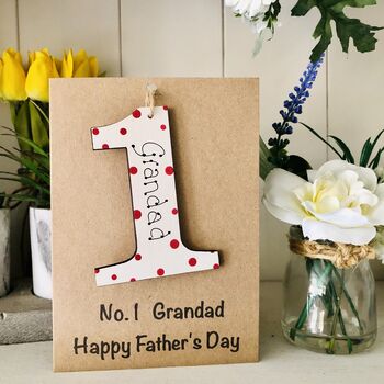 Personalised Father's Day Grandad No.One Keepsake Card, 2 of 2