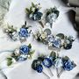 Royal Blue And White Floral Hair Comb, thumbnail 6 of 7