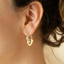 Mixed Metal Puffy Heart Hoop Earrings, thumbnail 3 of 5