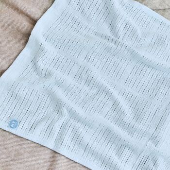 Personalised Baby Blue Cellular Blanket, 3 of 5