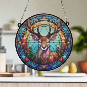 Stag Stained Glass Effect Suncatcher, 4 of 6