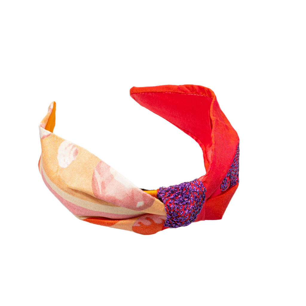 BLACK VOILE AND FABRIC HAIRBAND WITH STICKER 410872 main image 0
