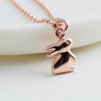 18ct Rose Gold Plated Rabbit Necklace, 2 of 2