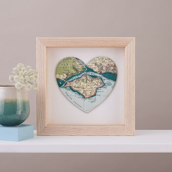 Personalised Map Location Heart Wedding Print Gift, 7 of 12