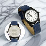Personalised Black With Blue Canvas Strap Boys Watch, thumbnail 1 of 8