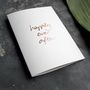 'Happily Ever After' Rose Gold Foil Wedding Card, thumbnail 1 of 4
