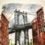 Brooklyn Watercolour Art Print, thumbnail 2 of 2