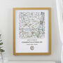 New Home Map Oak Framed Print Gift, thumbnail 1 of 2