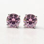Pink Tourmaline Moissanite Crystal Silver Earrings, thumbnail 1 of 6