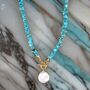 Boho Pearl And Turquoise Beaded Necklace Gift, thumbnail 5 of 7