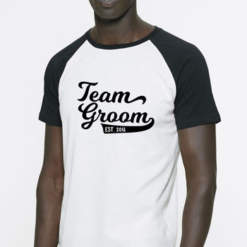 Team Groom Baseball Wedding/Stag Party Organic T Shirts, 2 of 4
